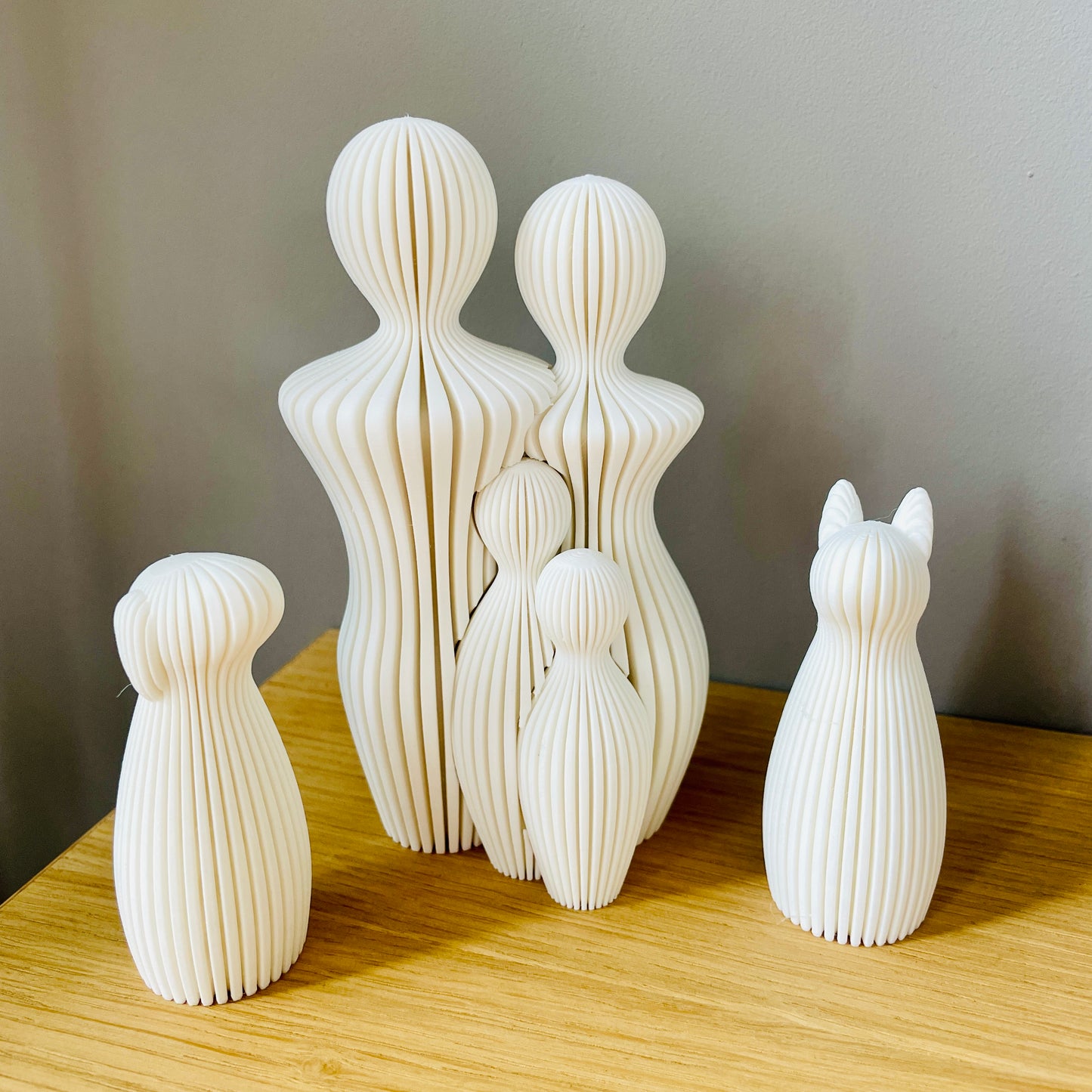 Minimalistisch familiebeeldje zelf samen te stellen