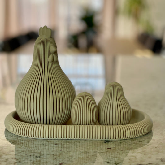 Paasdecoratie Kip Set | Scandinavisch & Japandi Design